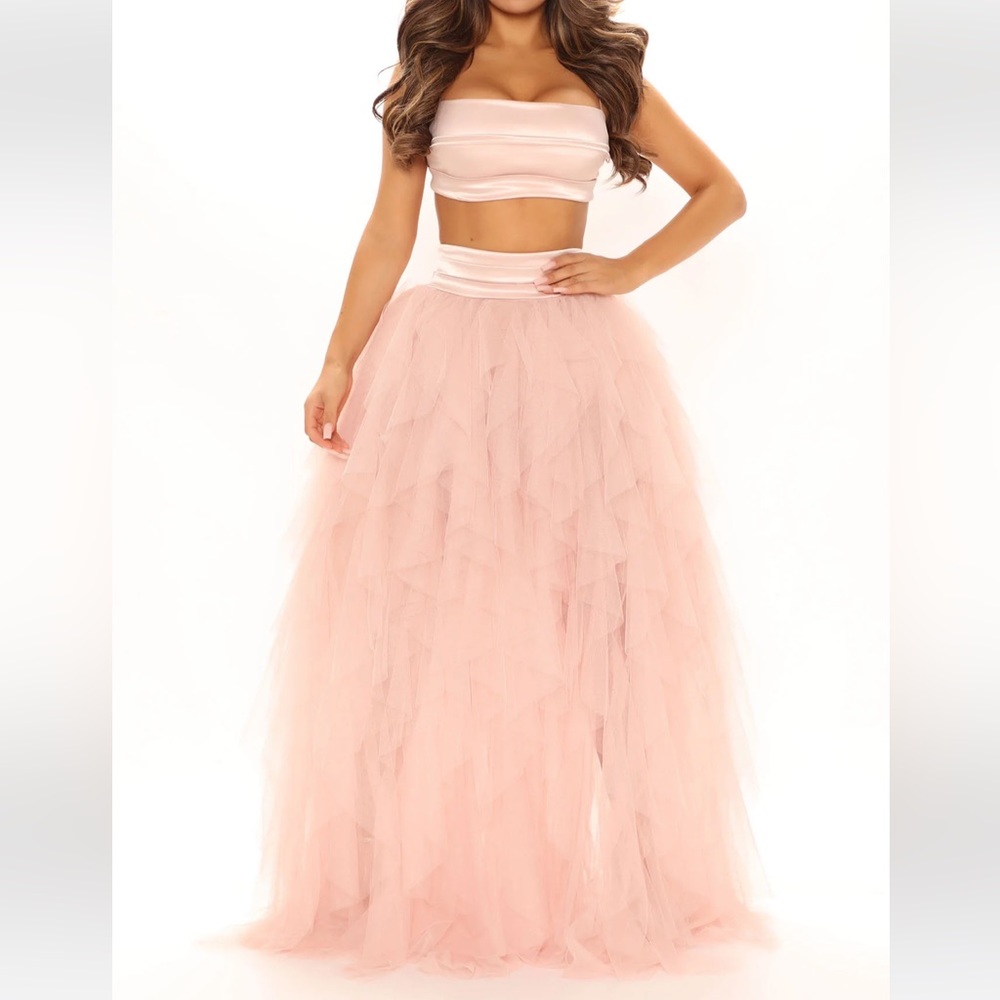 Tulle skirt set in pink